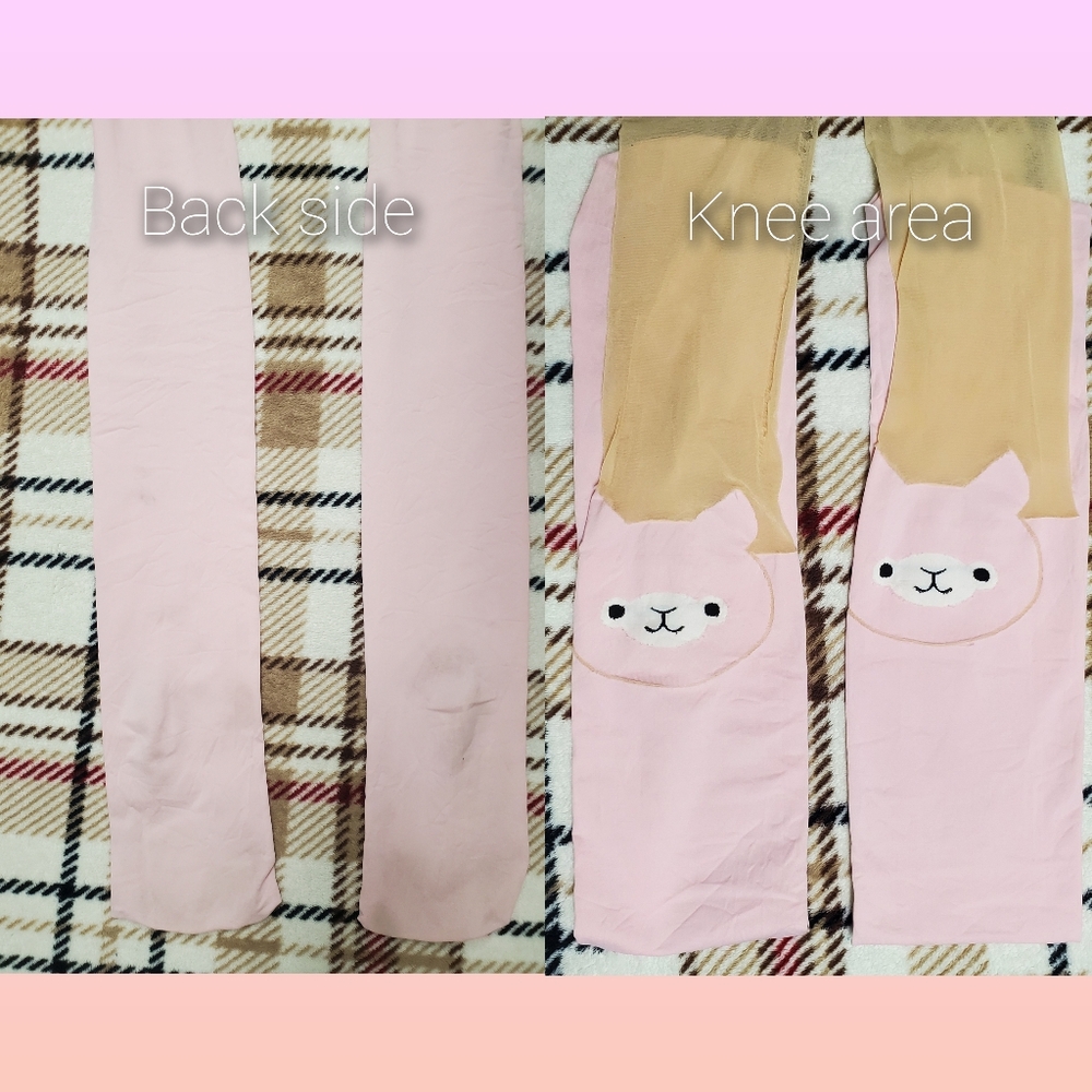 Fake Over The Knee Pink Alpaca Stockings
